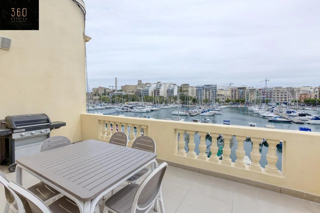 Marina View Apt Slps 9 With Private Terrace & Bbq By 360 Estates Ta Xbiex
