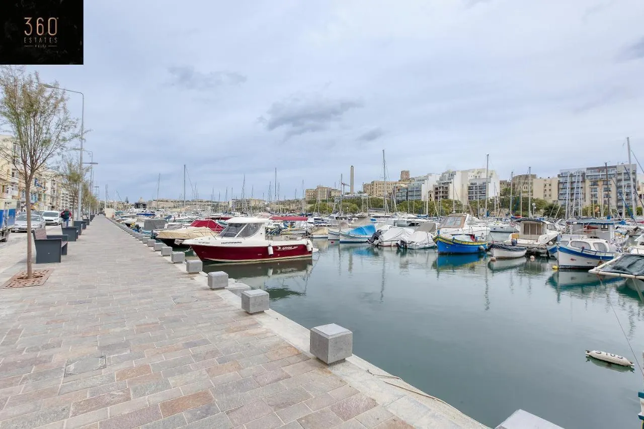 Marina View Apt Slps 9 With Private Terrace & Bbq By 360 Estates Ta Xbiex Apartament