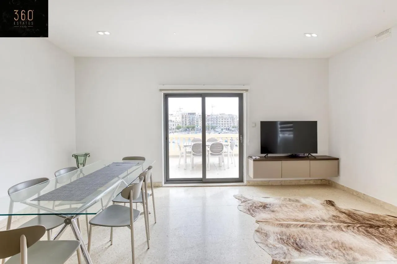 Marina View Apt Slps 9 With Private Terrace & Bbq By 360 Estates Ta Xbiex 0*,